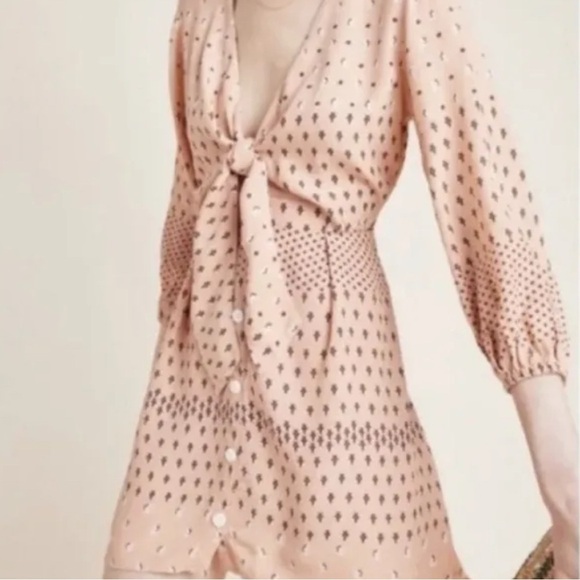 Faithfull The Brand x Anthropologie Trinidad Dress in Mieke Print - Pink SZ 2 XS - Picture 2 of 9